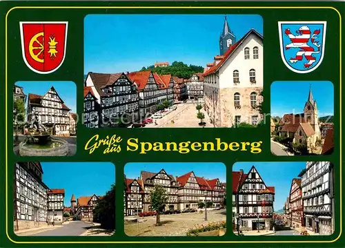 Spangenberg Hessen Dorfbrunnen Marktplatz Kirche Fachwerkhaeuser Kat. Spangenberg