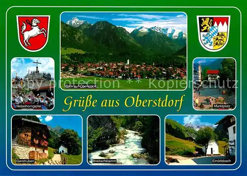 Oberstdorf Nebelhorngipfel Panorama Marktplatz Gerstruben Breitachklamm Einoedsbach Kat. Oberstdorf