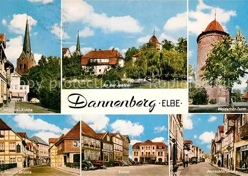 Dannenberg Elbe Johanniskirche Jeetzel Waldemar Turm Bruecke Markt Marschtorstrasse Kat. Dannenberg (Elbe)