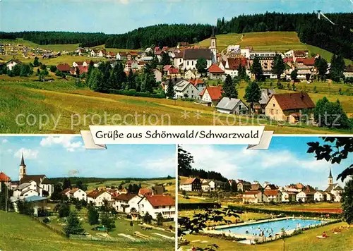 Schoenwald Schwarzwald Panorama Schwimmbad Kat. Schoenwald im Schwarzwald