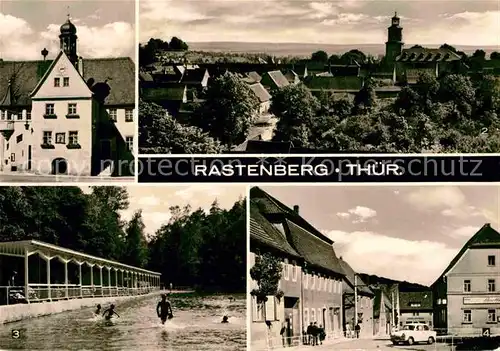 Rastenberg Rathaus Schwimmbad Konsum Gaststaette Stadtkrug Kat. Rastenberg