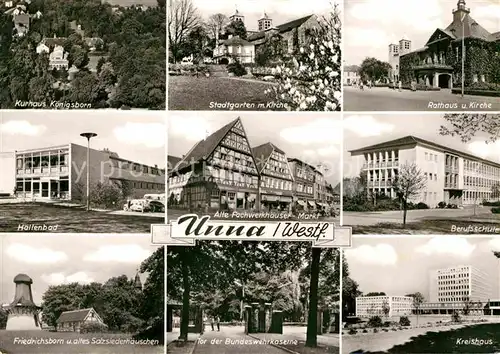 Unna Kurhaus Koenigsborn Stadtgarten Kirche Rathaus Kreishaus Kat. Unna