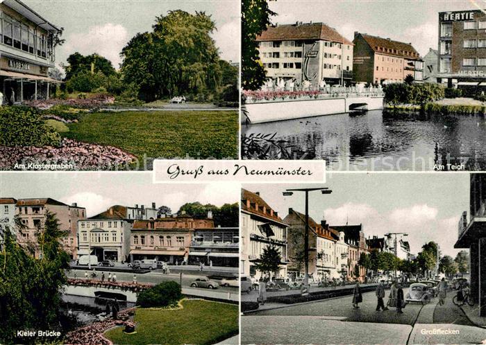 Neumuenster Schleswig Holstein Klostergraben Teich Kieler Bruecke