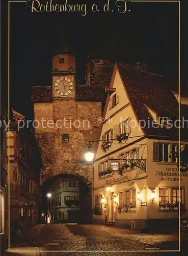 Rothenburg Tauber Markusturm bei Nacht Kat. Rothenburg ob der Tauber