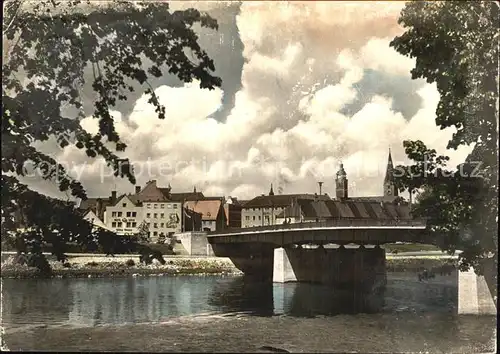 Ingolstadt Donau Blick ueber die neue Donaubruecke Kat. Ingolstadt