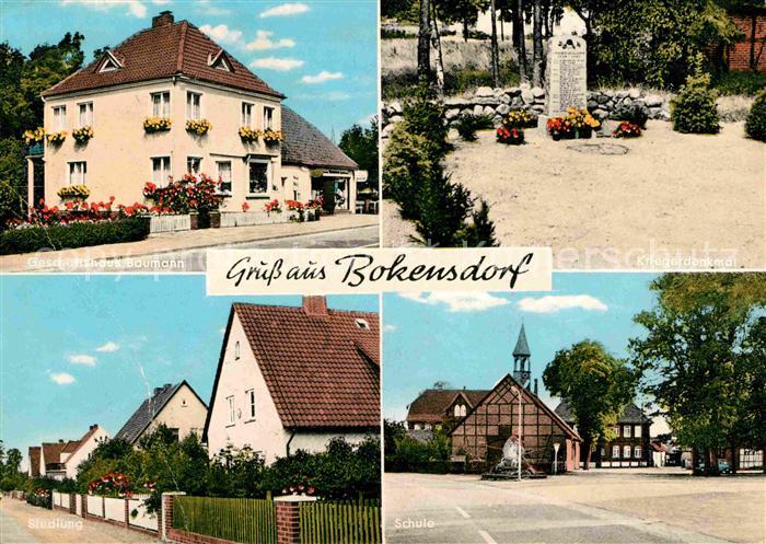 Bokensdorf Geschaeftshaus Baumann Kriegerdenkmal Siedlung Schule Kat