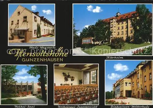 Gunzenhausen Altmuehlsee Hensoltshoehe Haus Wegwarte Kurheim Diakonissen Mutterhaus Bethelsaal Kat. Gunzenhausen