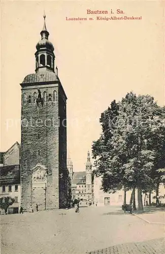 Bautzen Lauenturm Koenig Albert Denkmal Kat. Bautzen