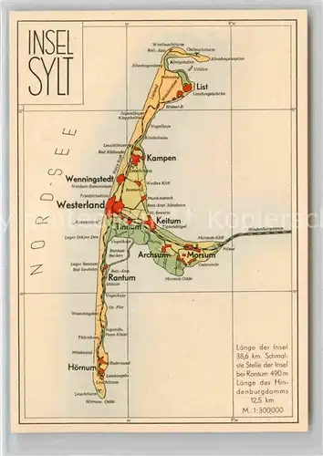 Sylt Panoramakarte Kat. Sylt Ost