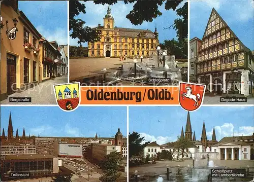 Oldenburg Niedersachsen Bergstrasse Teilansicht Schlossplatz mit Lambertkirche Degode Haus Schlossplatz Kat. Oldenburg (Oldenburg)