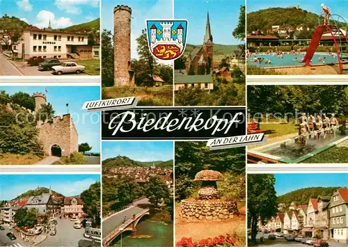 Biedenkopf Luftkurort Schwimmbad Turm Kirche Lahn Wassertretanlage Kat. Biedenkopf