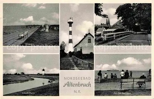 Altenbruch Seeterassen Strand Leuchtturm Nordsee Dampfer Kat. Cuxhaven