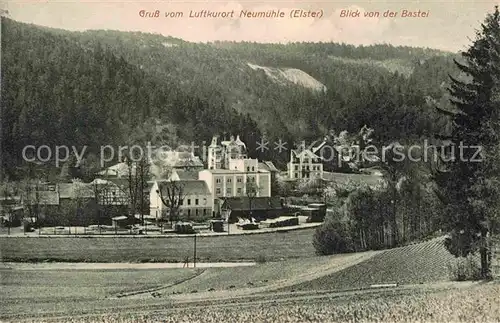 Neumuehle Elster Blick von der Bastei Luftkurort Kat. Neumuehle Elster