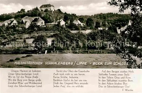 Schwalenberg Schloss Unsere Heimat ist bekannt Kat. Schieder Schwalenberg