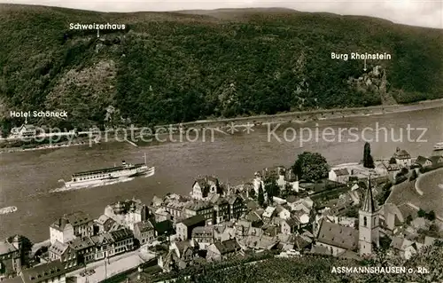 Assmannshausen Hotel Schoeneck Schweizerhaus Burg Rheinstein