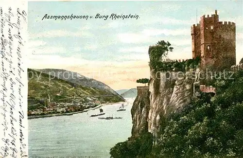 Assmannshausen Rhein Burg Rheinstein Kat. Ruedesheim am Rhein