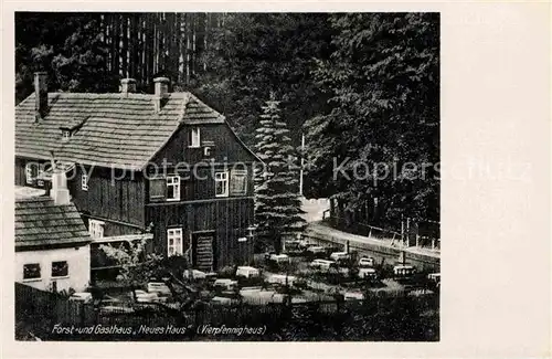 Finsterbergen Forst und Gasthaus Neues Haus Vierpfennighaus Kat. Finsterbergen Thueringer Wald