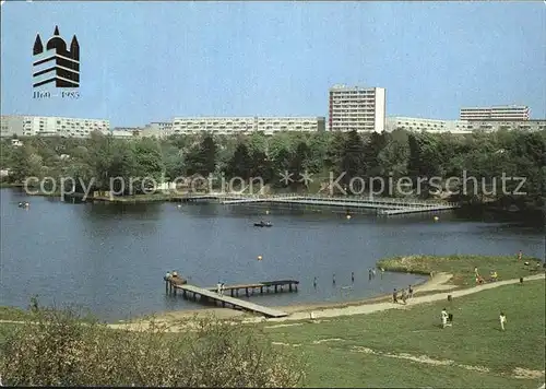 Schwerin Mecklenburg Strand und Neubaugebiet Weststadt Kat. Schwerin