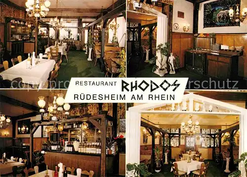 Ruedesheim Rhein Restaurant Rhodos Gastraum Kat. Ruedesheim am Rhein