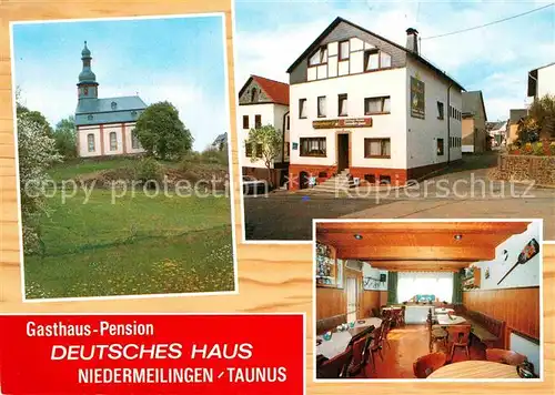 Niedermeilingen Gasthaus Pension Deutsches Haus Kirche Kat. Heidenrod