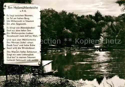 Eldagsen Deister Waldgaststaette Holzmuehle Saupark Holzmuehlenteiche Gedicht Kat. Springe