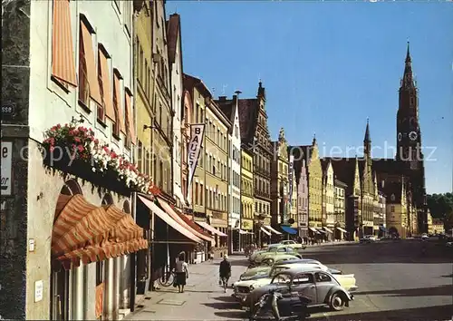 Landshut Isar Hauptstrasse mit Kirche Kat. Landshut