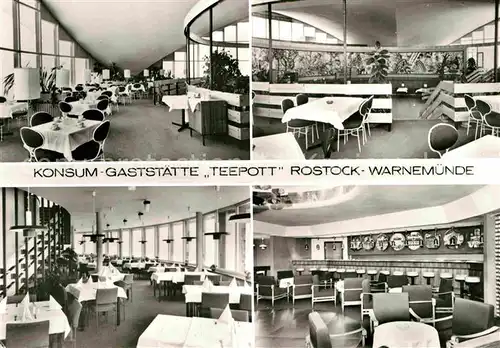 Rostock Warnemuende Konsum Gaststaette Teepott Gastraum Bar Kat. Rostock