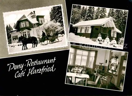 Braunlage Cafe Harzfried Pferdeschlitten Gaststube Kat. Braunlage Harz