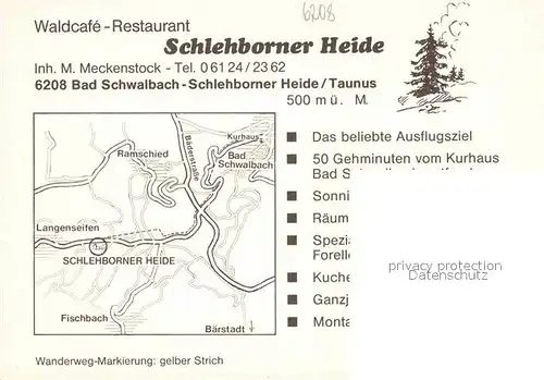 Bad Schwalbach Waldcafe Restaurant Schlehborner Heide Kat. Bad Schwalbach