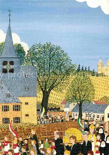 Eibingen Naive Malerei Ehrfried Grob Kirche Kuenstlerkarte Kat. Ruedesheim Rhein