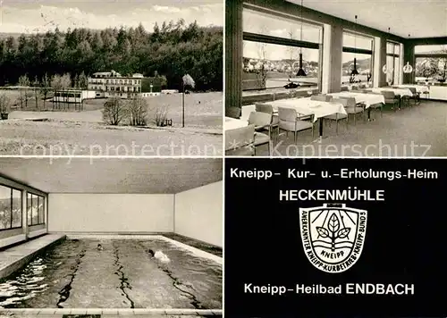 Endbach Bad Heckenmuehle Kneipp Kur Erholungsheim Schwimmbad  Kat. Bad Endbach