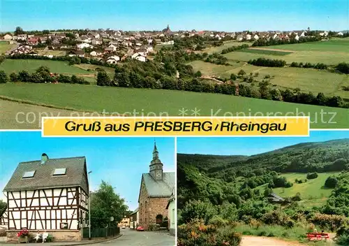 Presberg Rheingau Panorama Fachwerk  Kat. Ruedesheim am Rhein