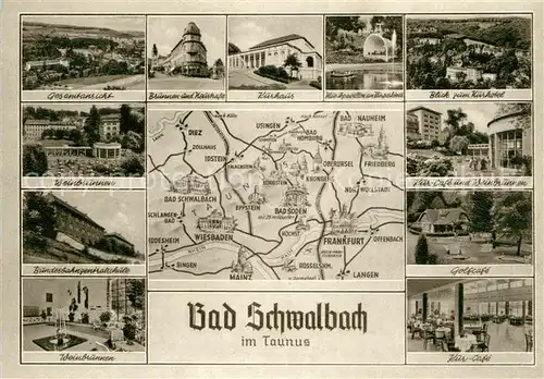 Bad Schwalbach Weinbrunnen Bundesbahnzentralschule Golfcafe Kurcafe Kat. Bad Schwalbach