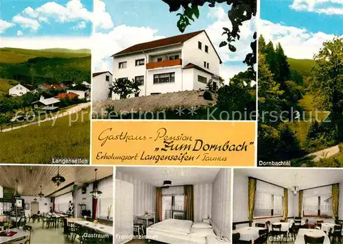 Langenseifen Gasthaus Pension Dornbach Gastraum Fremdenzimmer Tal  Kat. Bad Schwalbach