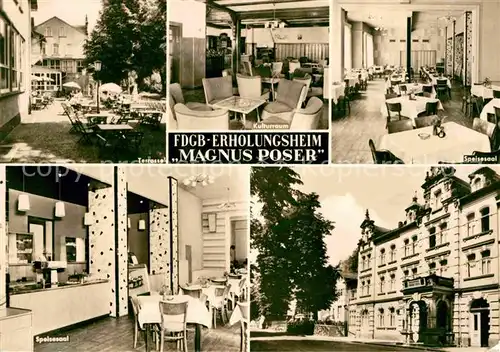 Bad Blankenburg FDGB Erholungsheim Magnus Poser Terrasse Kulturraum Speisesaal  Kat. Bad Blankenburg