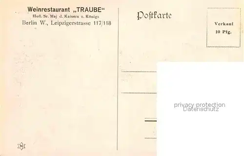 Berlin Weinrestaurant Traube  Kat. Berlin