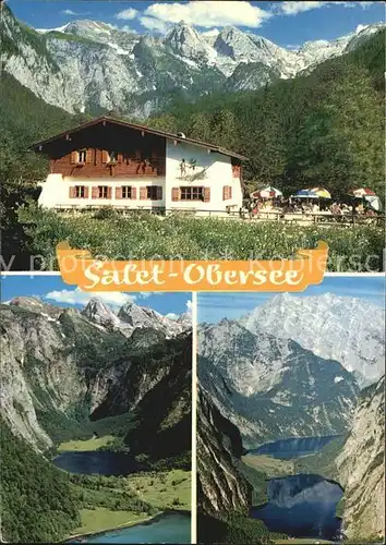 Watzmann Saletalpe Obersee mit Teufelshoernern Kat. Berchtesgaden