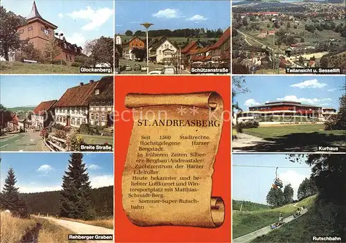 St Andreasberg Harz Glockenberg Schuetzenstrasse Kurhaus Sommerrodelbahn  Kat. Sankt Andreasberg