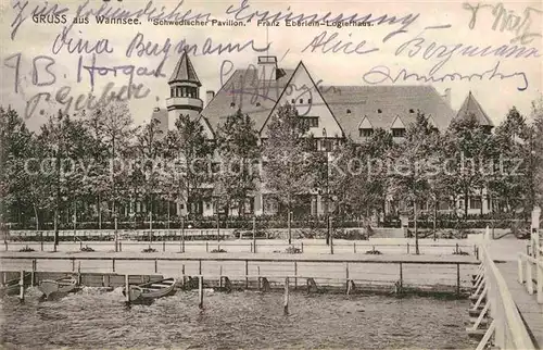 Wannsee Schwedischer Pavillon Franz Eberlein Logishaus Kat. Berlin