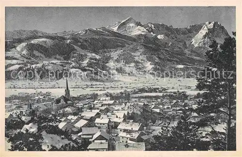 Partenkirchen Alpspitze Waxenstein Zugspitze Winter Kat. Garmisch Partenkirchen