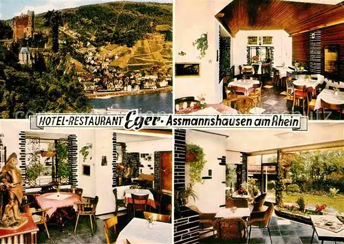 Assmannshausen Rhein Hotel Restaurant Eger Kat. Ruedesheim am Rhein