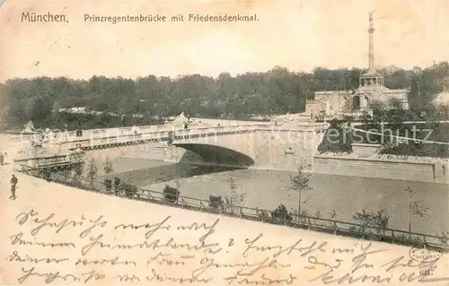 Muenchen Prinzregentenbruecke Friedensdenkmal Kat. Muenchen