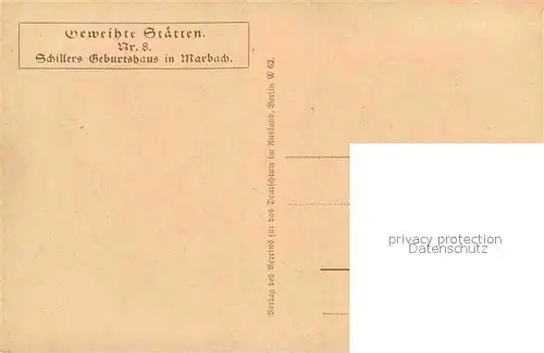 Marbach Neckar Schillers Geburtshaus Kuenstlerkarte Kat. Marbach am Neckar