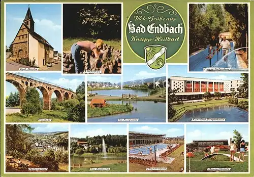Bad Endbach Kurpark Kirche Viadukt  Kat. Bad Endbach