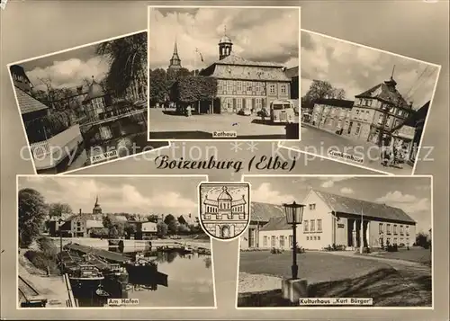 Boizenburg Wall Rathaus Krankenhaus Kulturhaus Kurt Buerger Hafen Kat. Boizenburg