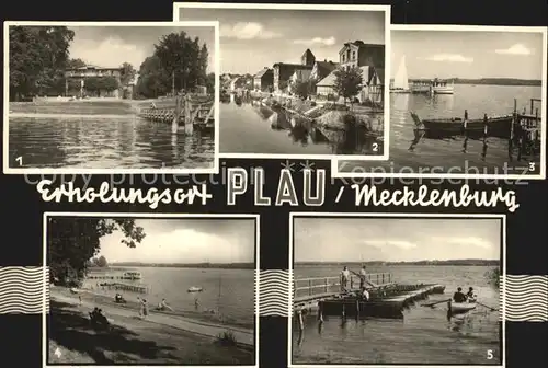 Plau Mecklenburg Kreiskinderheim Berliner Baer An der Elde Anlegestelle Seelust Bootssteg Kat. Plau See
