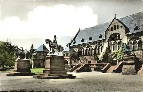 Goslar Kaiserpfalz Barbarossa und Kaiser Wilhelm Denkmal Pferdestandbild Kat. Goslar