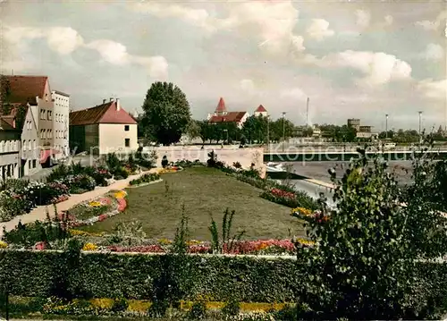 Ingolstadt Donau Blumenanlage an der Donaubruecke Kat. Ingolstadt