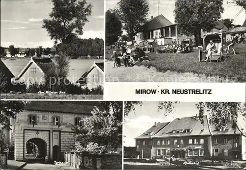 Mirow Mirow See Strand Torhaus Bahnhof Kat. Mirow Mecklenburg