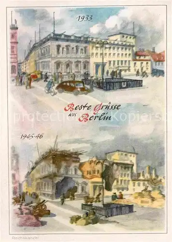 Berlin Reichskanzlei 1933 1945 1946 Kuenstlerkarte Kat. Berlin